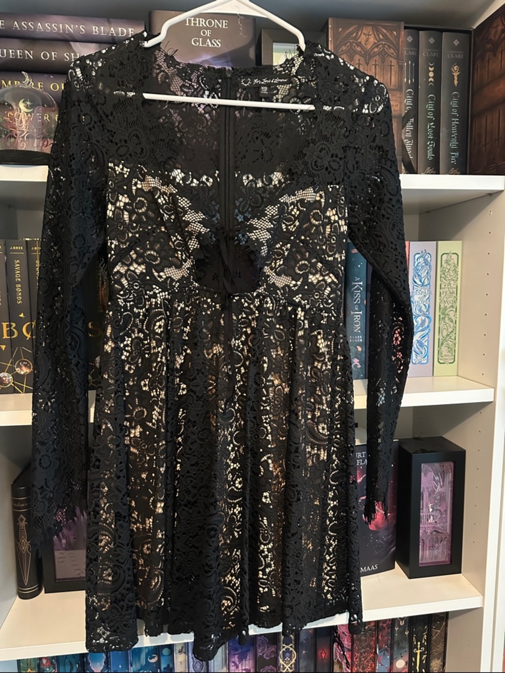 For Love & Lemons Black Lace Mini Dress